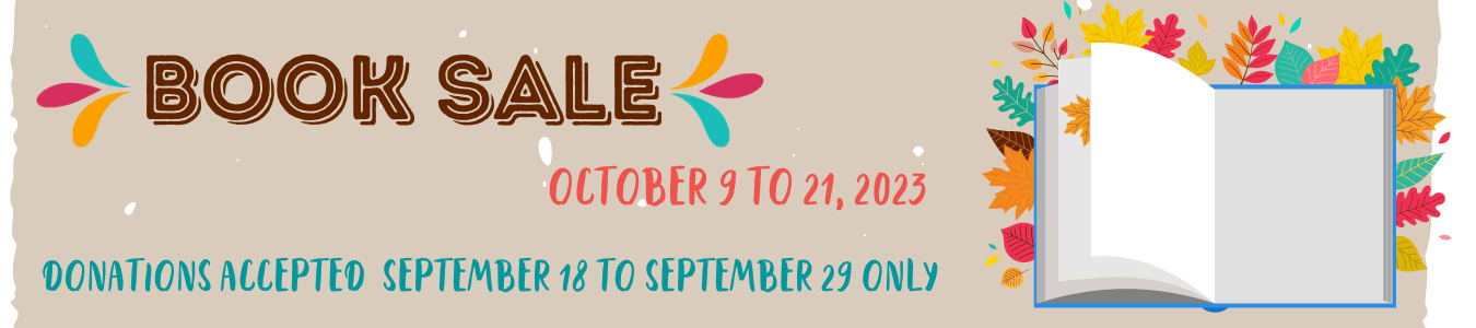 Book Sale 10/9/23 to 10/21/23