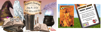 Hogwarts Academy 7/31 @ 2pm & Outdoor Movie (Downtown Fostoria) 8/7 @ 8:30