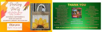 Painting Party 9/12 10AM, Prereg required & summer read Thank You